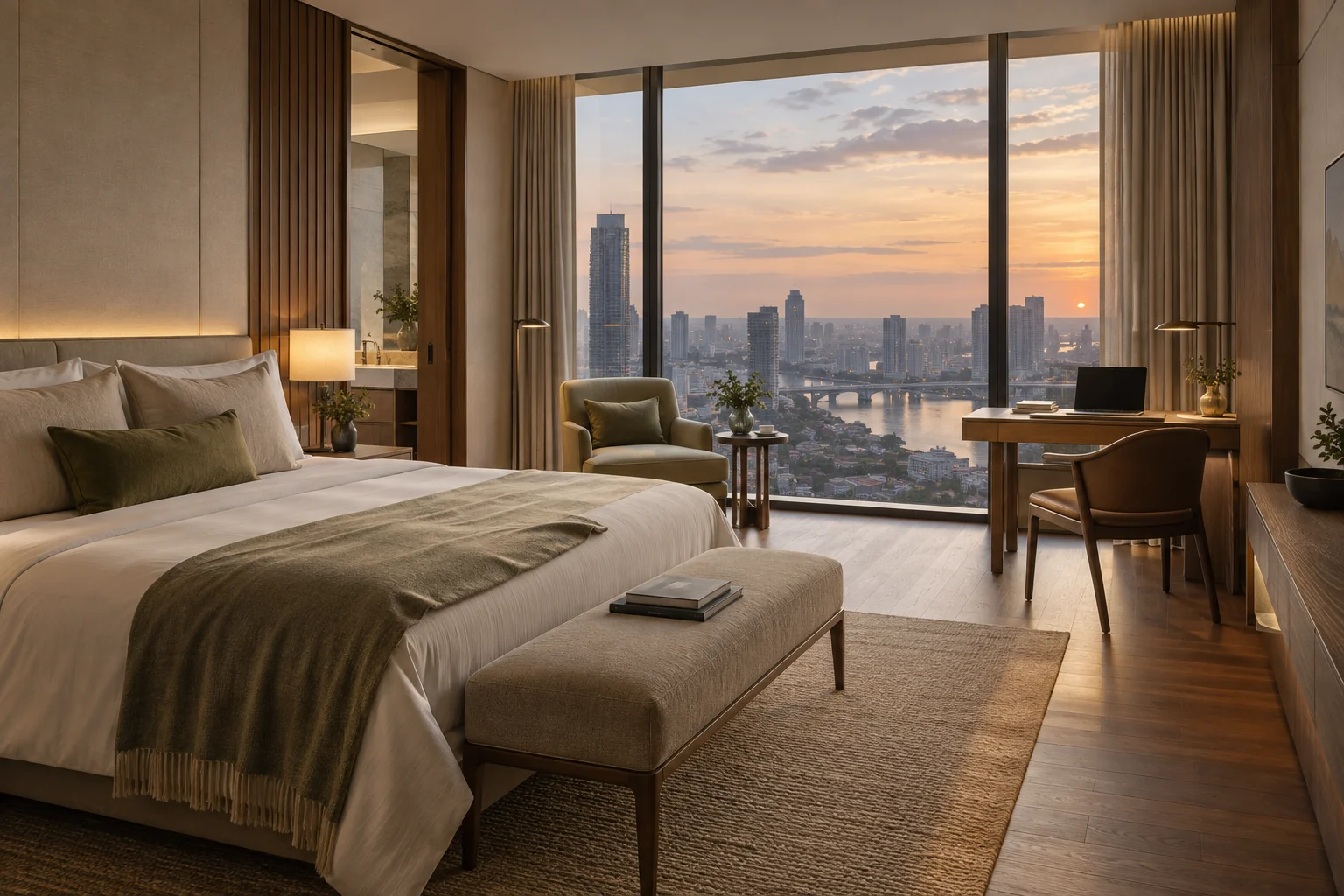 A premium business hotel room
