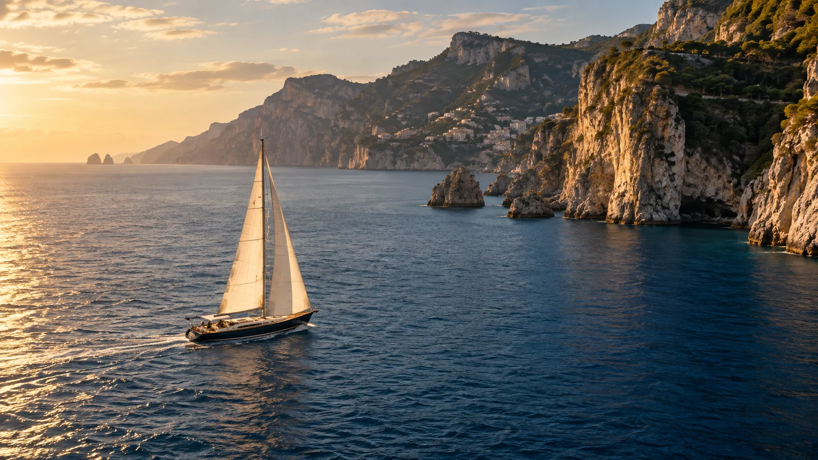 A private yacht at sea